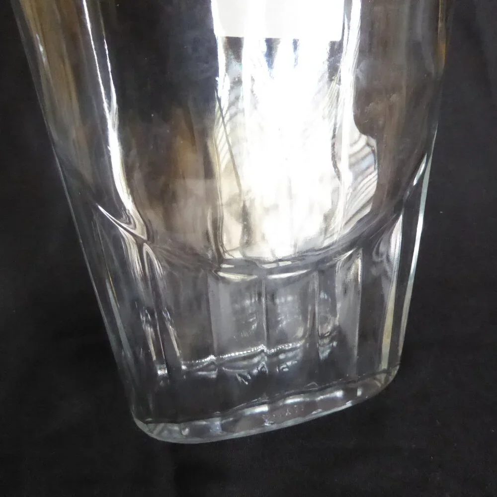 NEW 12.5” - 9.5” CRATE BARREL ITALY CLEAR GLASS AIR TIGHT LOCKING TOP 3 BOTTLES